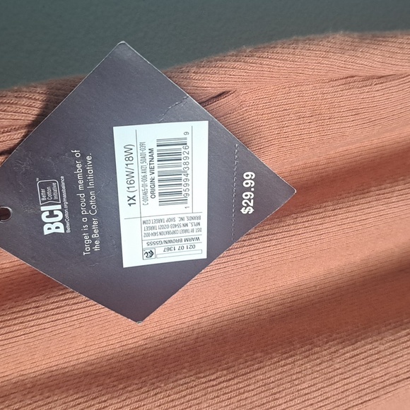 Ava & Viv Ribbed Capri Size 1X #New Inseam:24.5 Length:36" Rise:14" - Picture 3 of 5